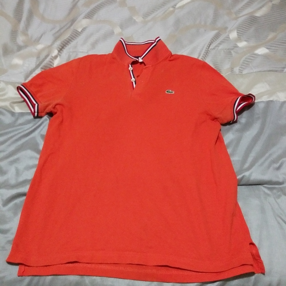 Lacoste Live polo tricolor and  size 5 or M